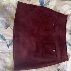 LOFT Rich Burgundy Mini Skirt